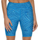 Tommy Hilfiger Women's Printed High Rise Compression Bike Shorts Blue Size X Large