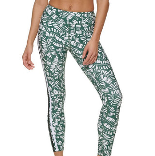 Tommy Hilfiger Women's Palm Print High Rise Compression Leggings Green Size Small