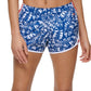 Tommy Hilfiger Women's Palm Print Running Shorts Blue Size Small