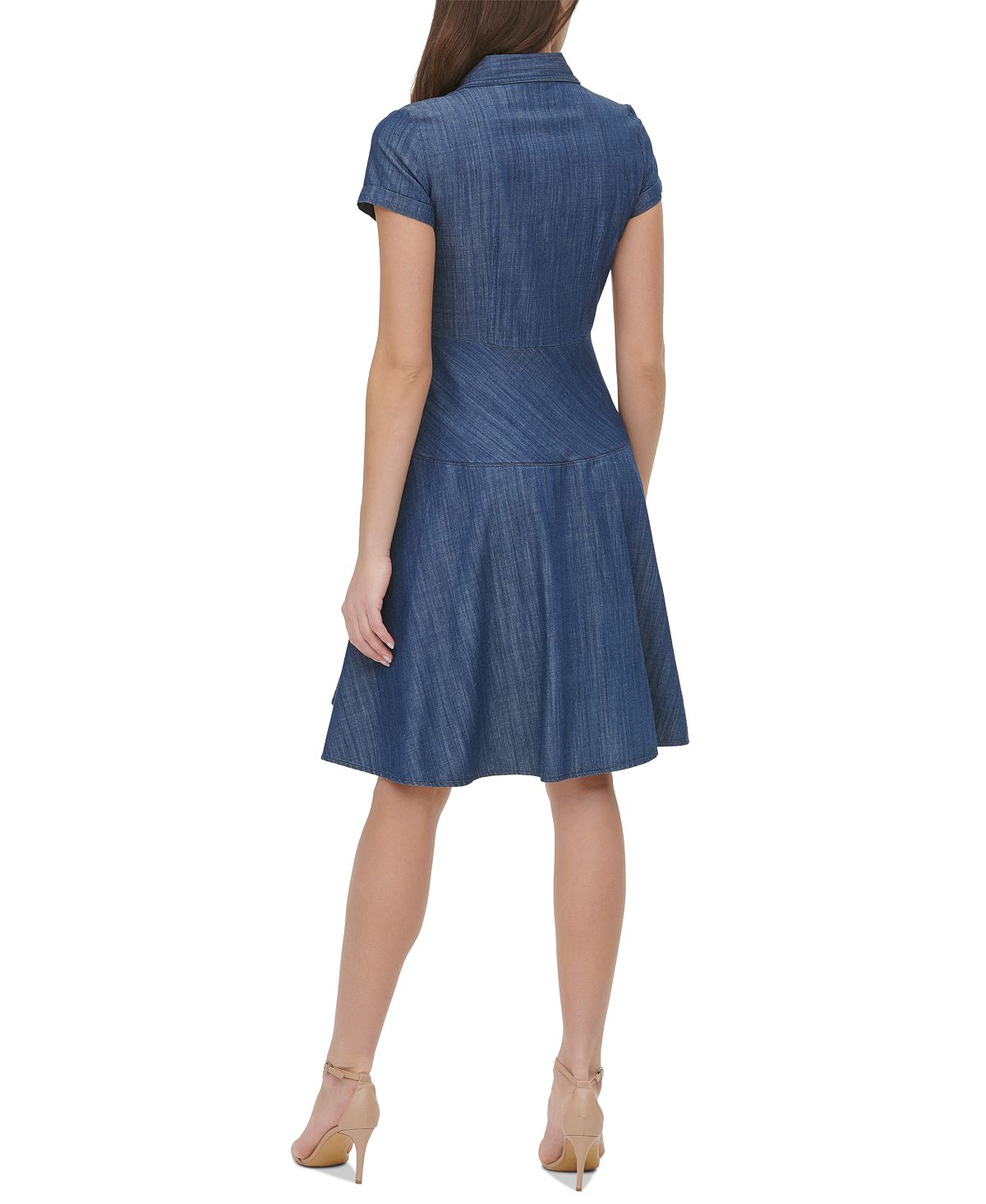 Tommy Hilfiger Women's Chambray Shirtdress Blue Size 2Petite
