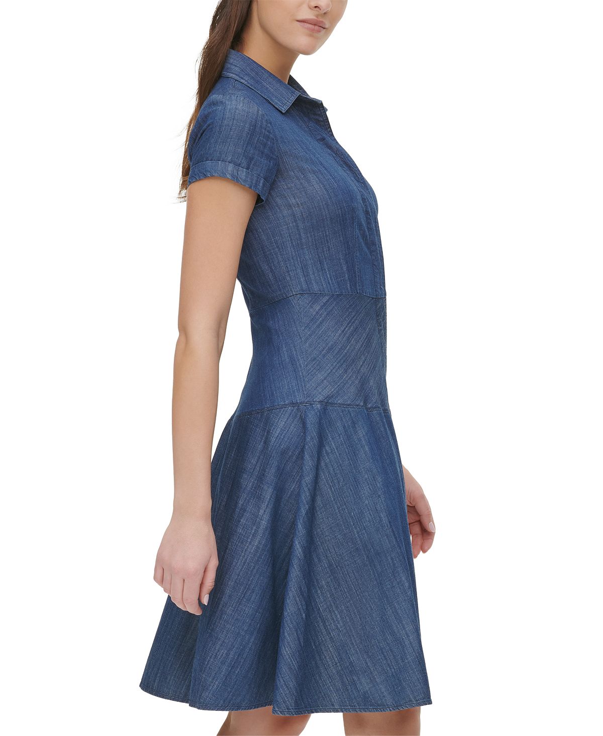 Tommy Hilfiger Women's Chambray Shirtdress Blue Size 2Petite