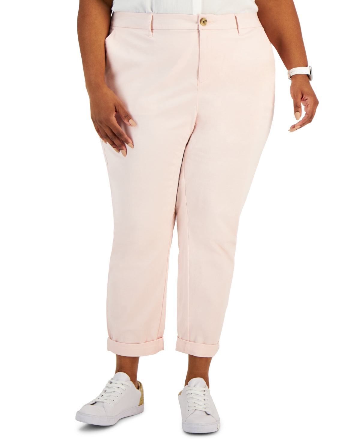 Tommy Hilfiger Women's Th Flex Chino Pants Pink Size 22W