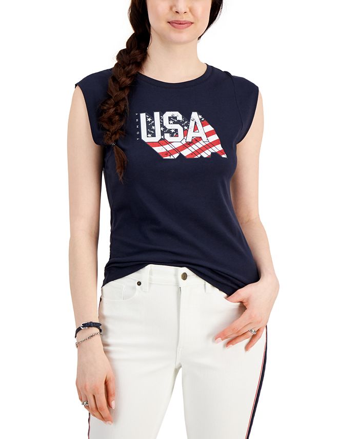 Tommy Hilfiger Women's Americana Tank Top Blue Size X-Small