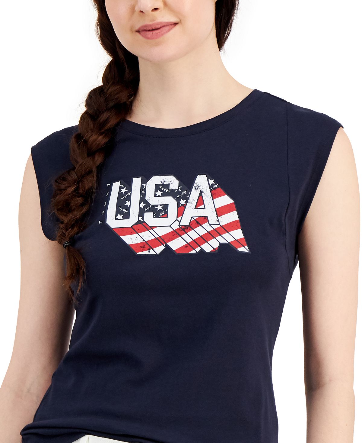 Tommy Hilfiger Women's Americana Tank Top Blue Size X-Small