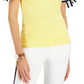 Tommy Hilfiger Women's Tie Sleeve Cotton Top Yellow