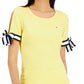 Tommy Hilfiger Women's Tie Sleeve Cotton Top Yellow