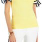 Tommy Hilfiger Women's Tie Sleeve Cotton Top Yellow