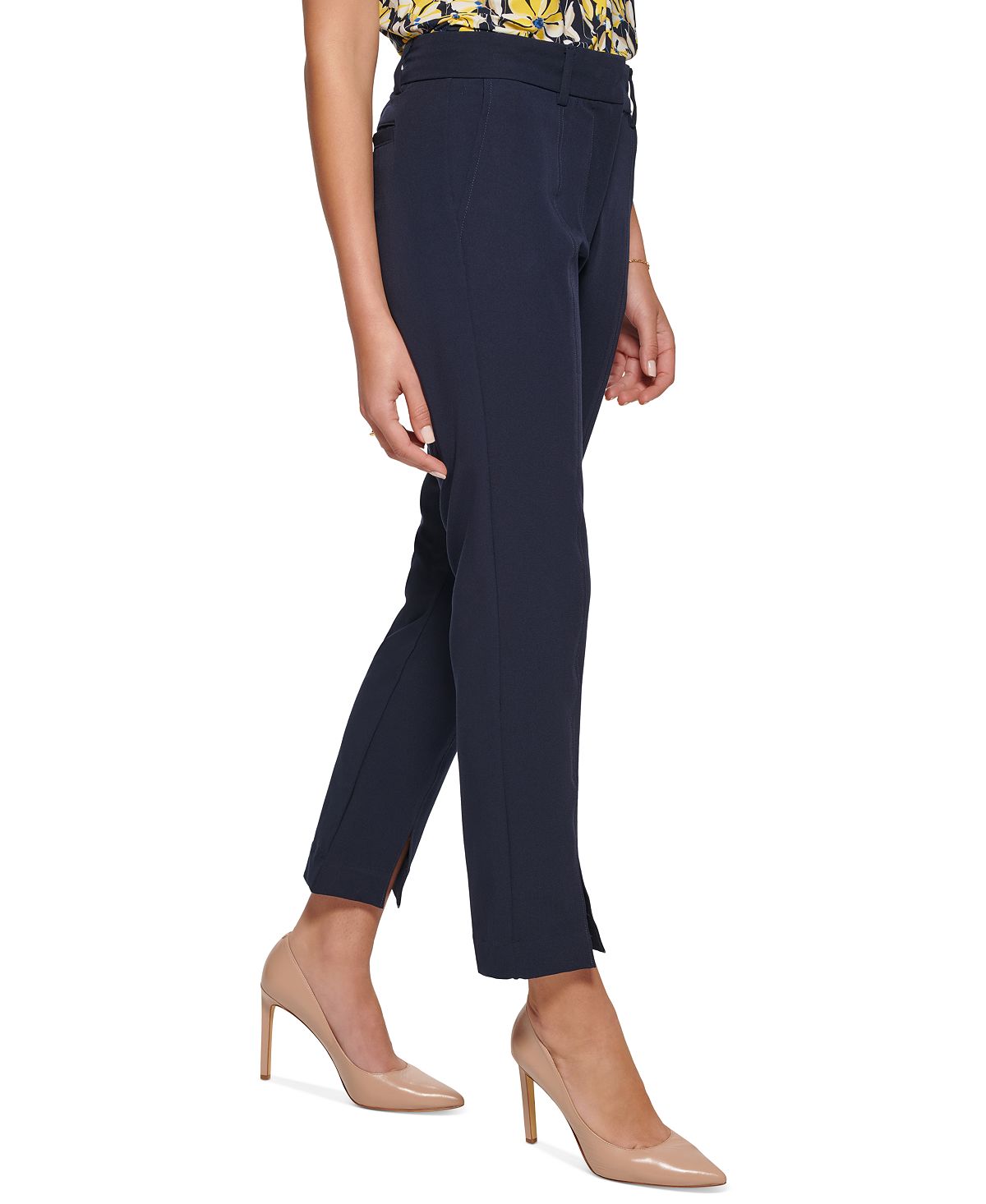 Tommy Hilfiger Women's Slim Ankle Pant With Slit Blue Size 8