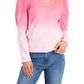 Tommy Hilfiger Women's Cotton Ombre Sweatshirt Pink Size Medium