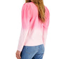 Tommy Hilfiger Women's Long Sleeve Cotton Ombre Top Pink Size Small