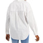 Tommy Hilfiger Women's Cotton Textured Popover Tunic Top White Size Small