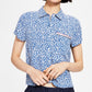 Tommy Jeans Women's Floral Print Button Down Shirt Blue Size X-Small