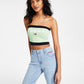 Tommy Jeans Women's Color Block Bandeau Top Green Size Large