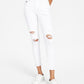 Tommy Jeans Women's Distressed Mid Rise Skinny Ankle Jeans White Size 31