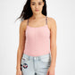 Tommy Jeans Women's Ribbed Spaghetti Strap Bodysuit Pink Size X-Small