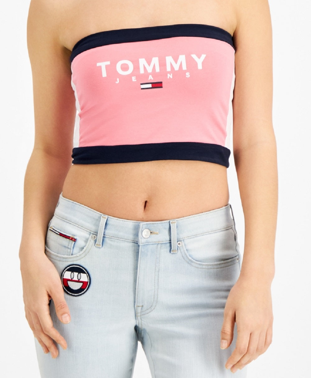 Tommy Jeans Women's Color Block Bandeau Pink Size X-Small