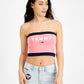Tommy Jeans Women's Color Block Bandeau Pink Size X-Small