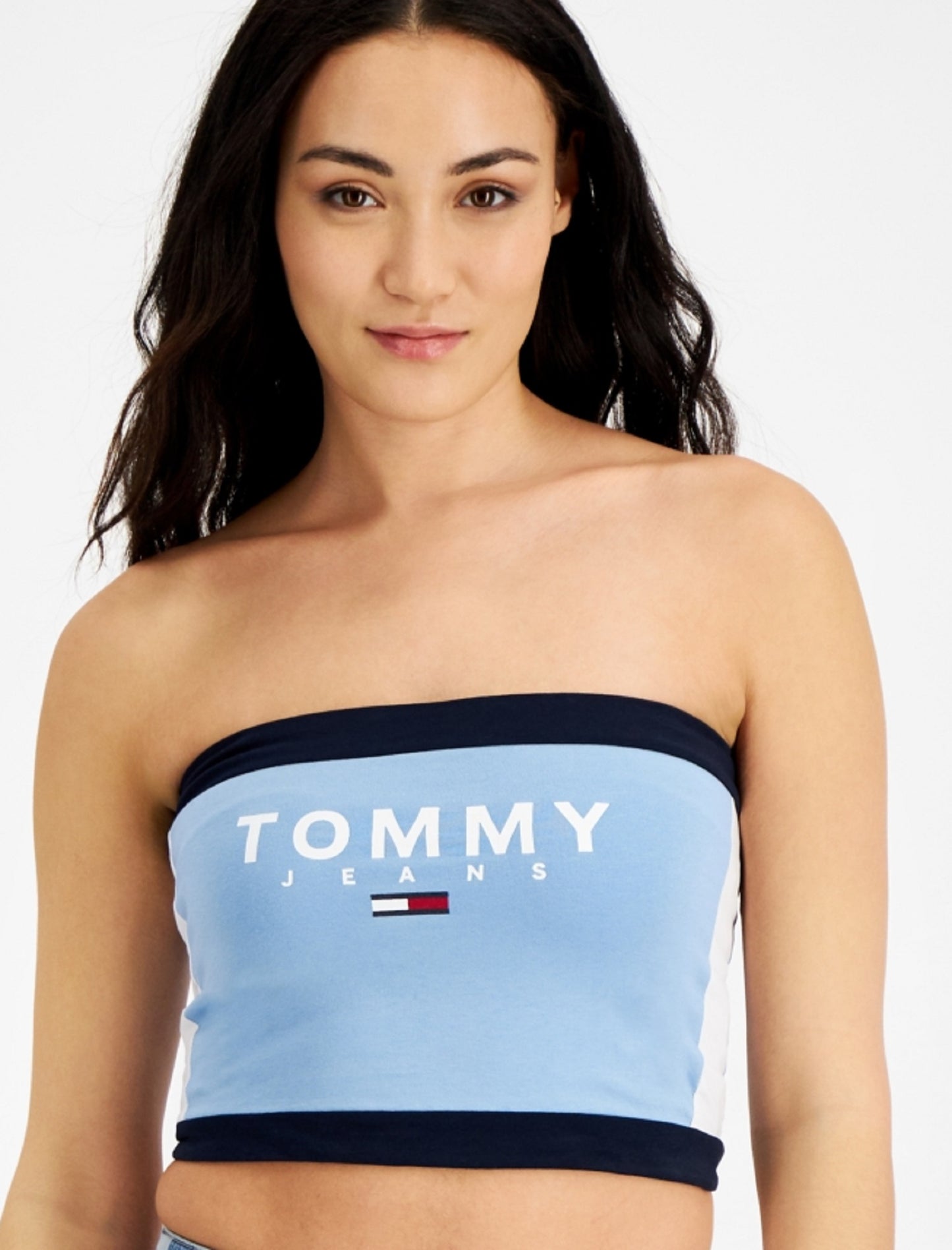 Tommy Jeans Women's Color Block Bandeau Blue Size X-Large