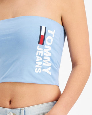 Tommy Jeans Women's Fused Logo Bandeau Blue Size X-Small