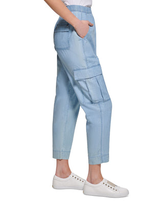 Tommy Hilfiger Women's Pull On Chambray Pants Blue Size Large