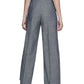Tommy Hilfiger Women's Button Embellished Wide Leg Pants Blue Size 16