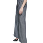 Tommy Hilfiger Women's Button Embellished Wide Leg Pants Blue Size 16