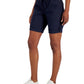 Tommy Hilfiger Women's Solid Rolled Cuff Utility Shorts Blue Size Large