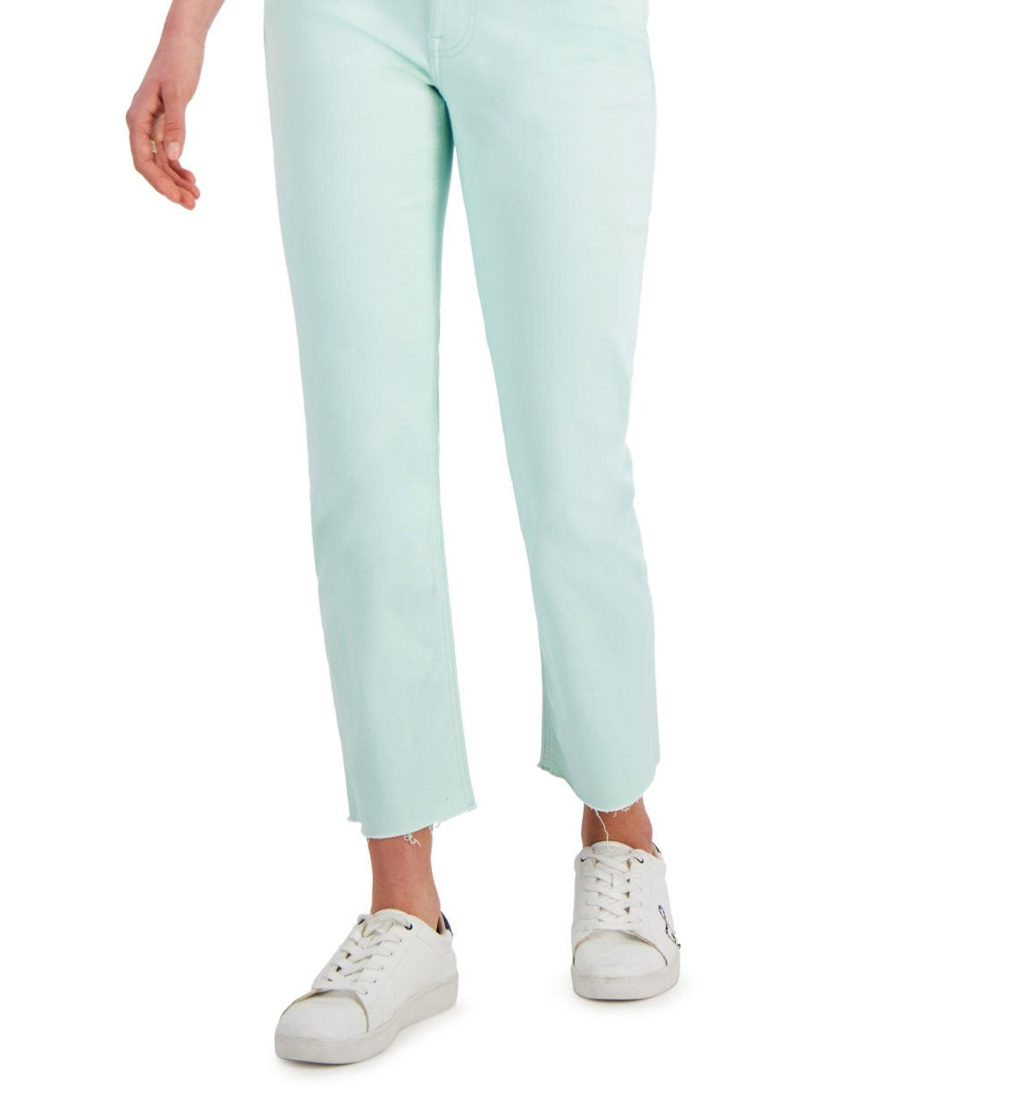 Tommy Hilfiger Women's Tribeca Th Flex Straight Leg Raw Hem Jeans Blue Size 8