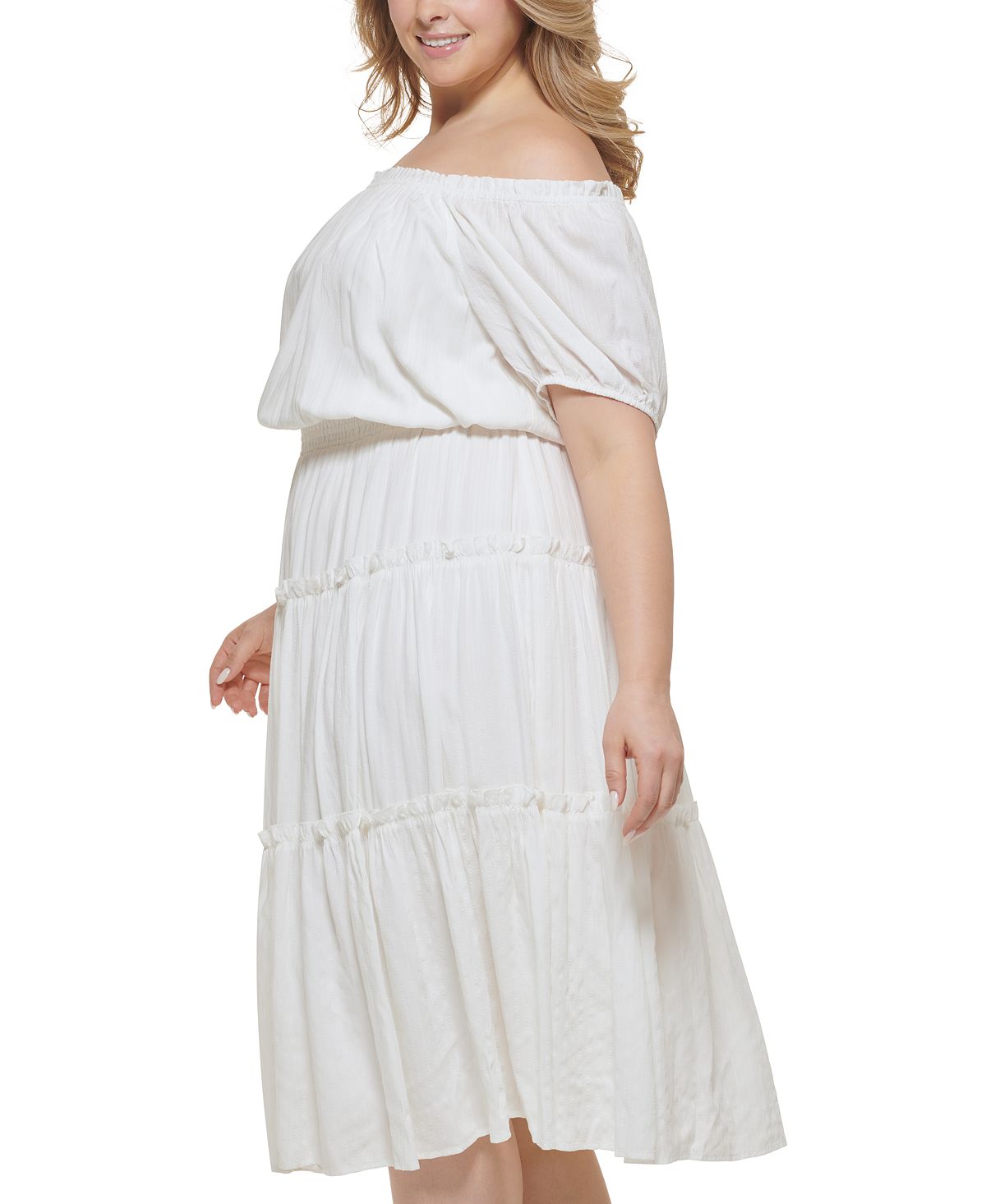 Tommy Hilfiger Women's Off The Shoulder Dress White Size 20W