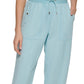 Tommy Hilfiger Women's Solid Cropped Pull On Pants Blue Size Medium