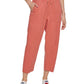 Tommy Hilfiger Women's Solid Cropped Pull On Pants Pink Size Small