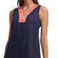 Tommy Hilfiger Women's Colorblocked Shift Dress Blue Size 10 Petite