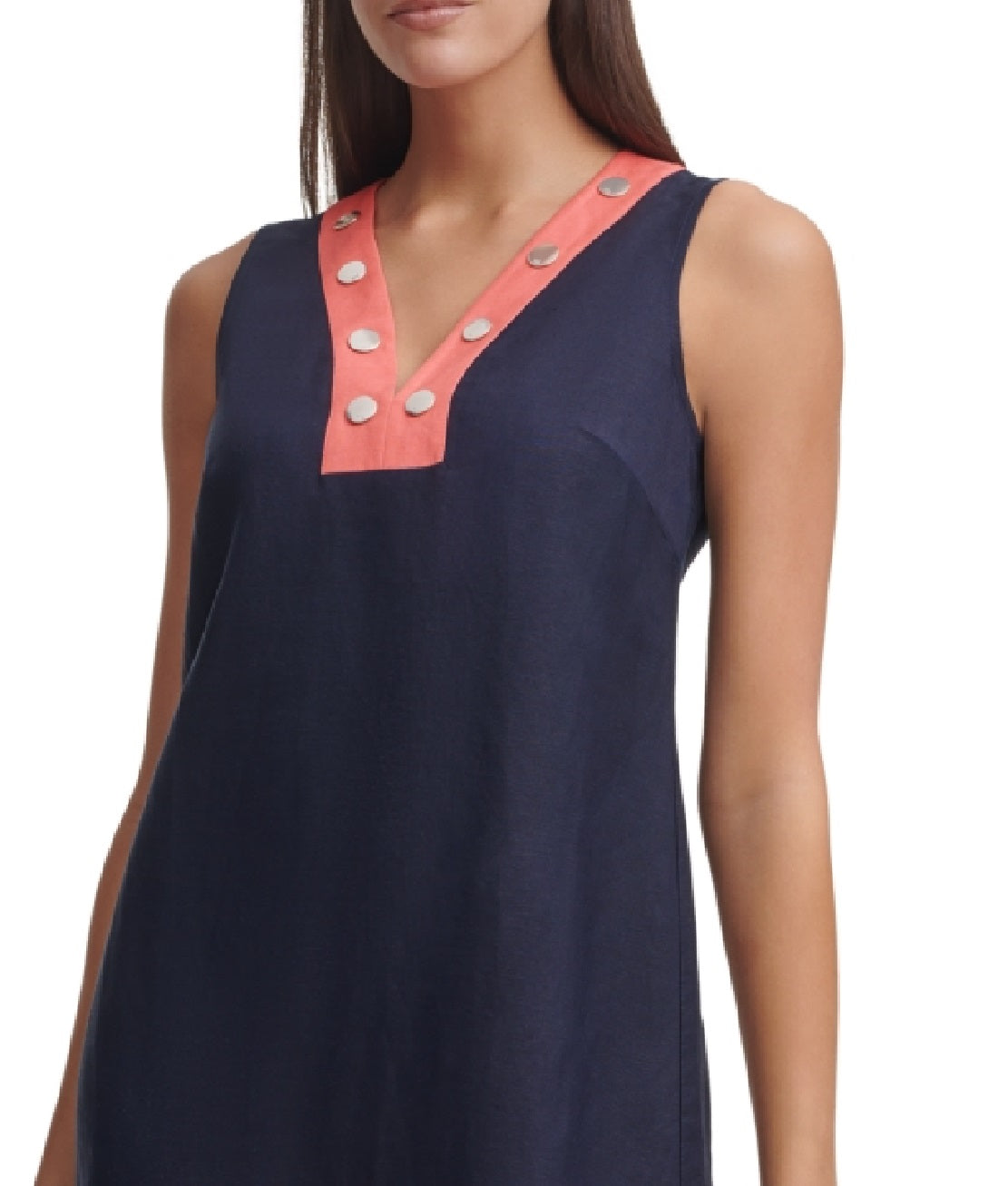 Tommy Hilfiger Women's Colorblocked Shift Dress Blue Size 10 Petite