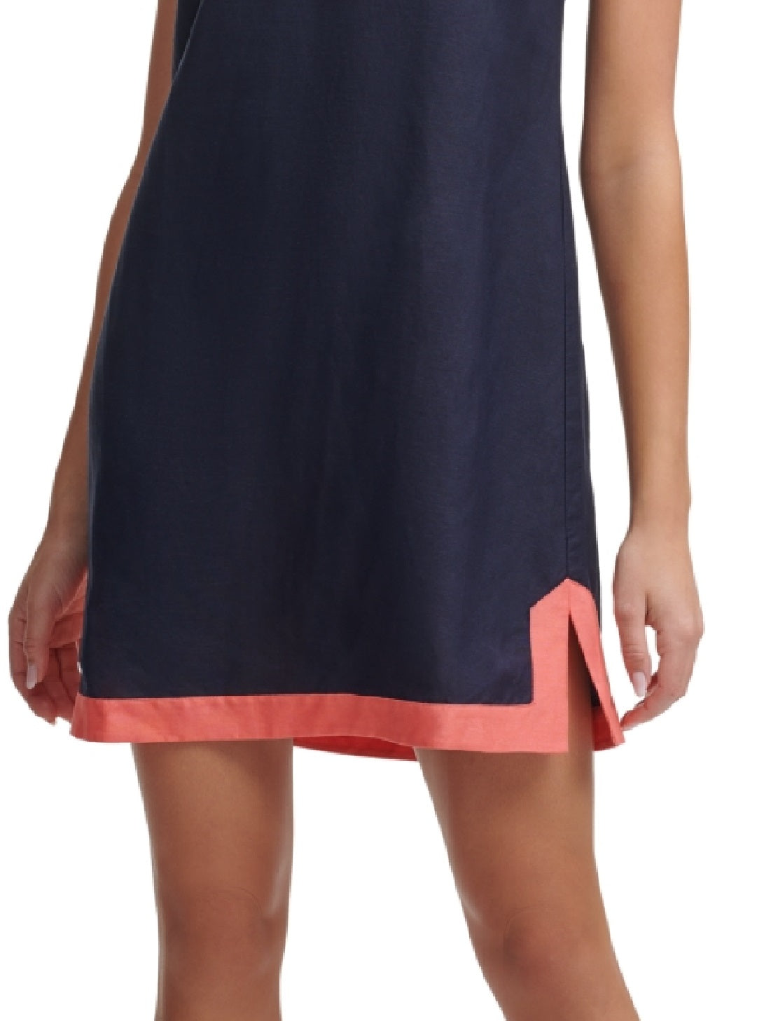 Tommy Hilfiger Women's Colorblocked Shift Dress Blue Size 10 Petite