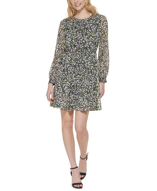 Tommy Hilfiger Women's Daisy Garden Godet Fit & Flare Dress Pink Size 6Petite