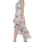 Tommy Hilfiger Women's Floral Woven High Low Midi Dress Beige Size 4Petite