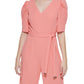 Tommy Hilfiger Women's Puffed Sleeve Jumpsuit Pink Size 4