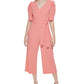 Tommy Hilfiger Women's Puffed Sleeve Jumpsuit Pink Size 2