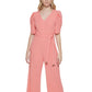 Tommy Hilfiger Women's Puffed Sleeve Jumpsuit Pink Size 2