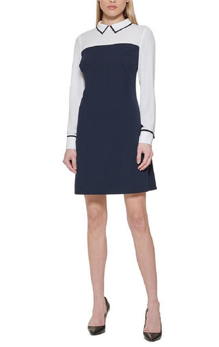 Tommy Hilfiger Women's Collared Sheath Dress Blue Size 4