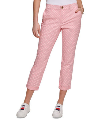 Tommy Hilfiger Women's Dot Print Chino Pants Pink