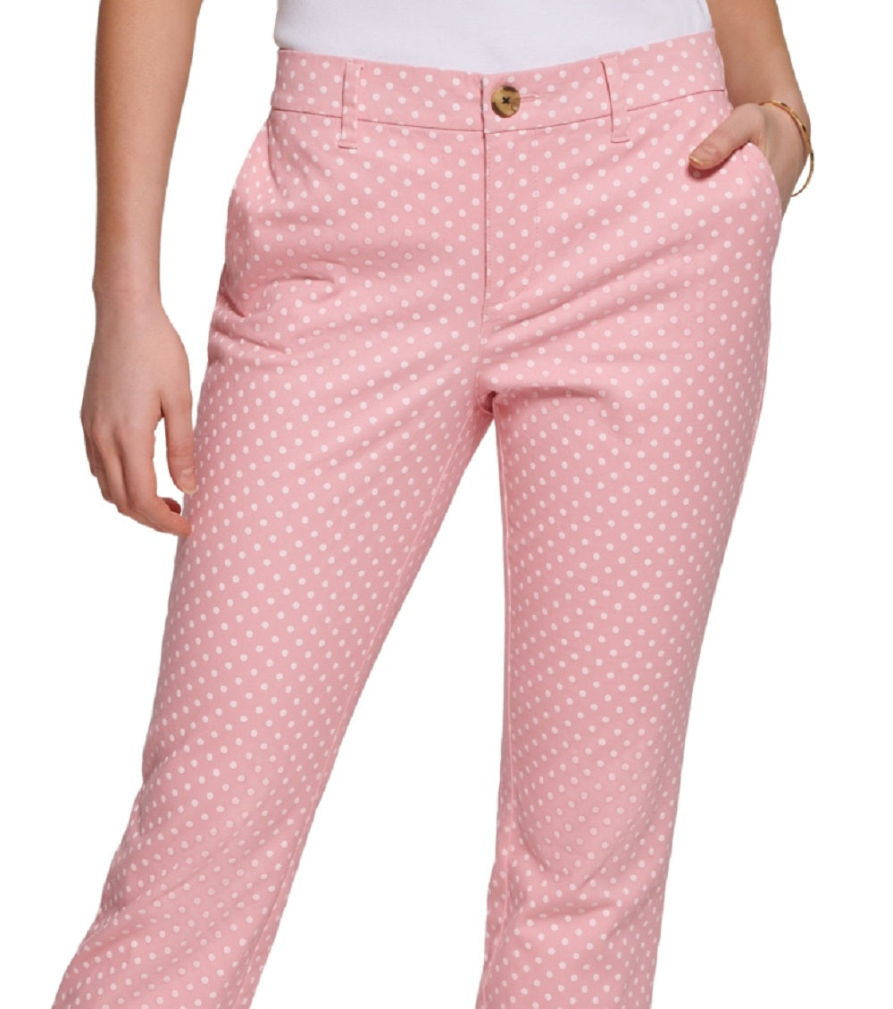 Tommy Hilfiger Women's Dot Print Chino Pants Pink