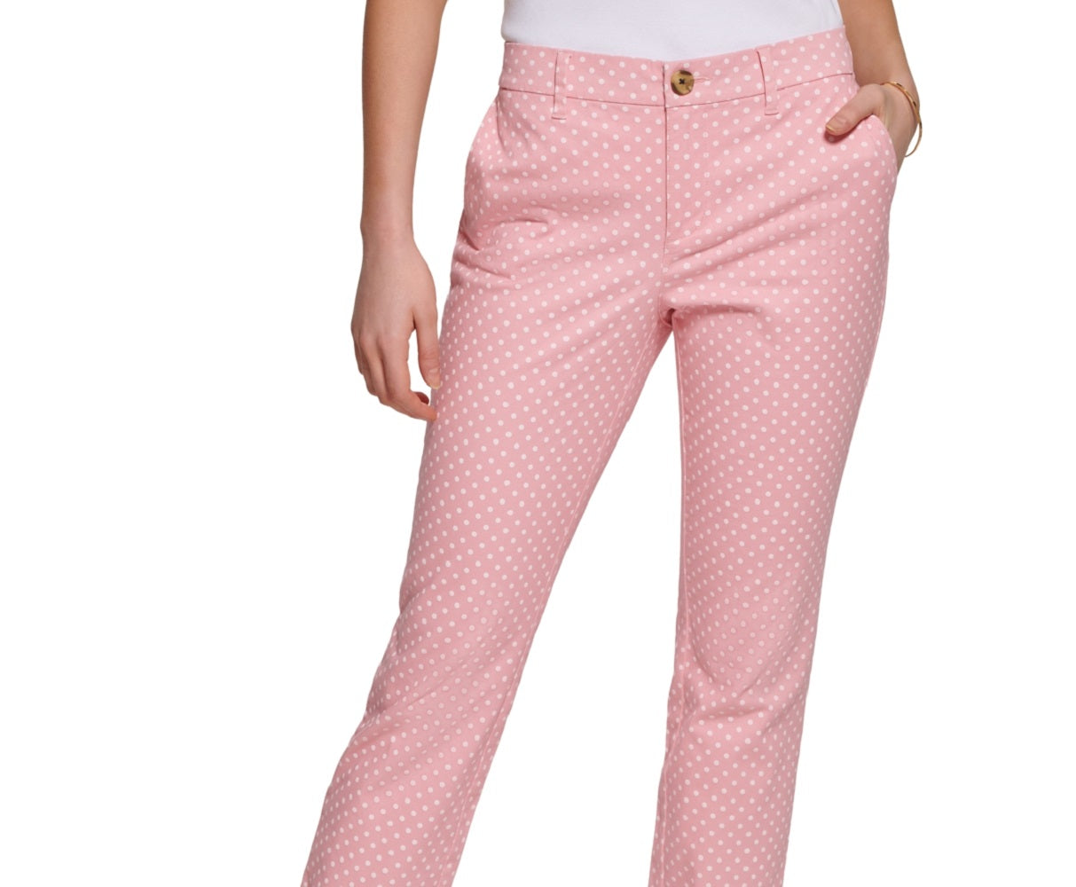 Tommy Hilfiger Women's Dot Print Chino Pants Pink