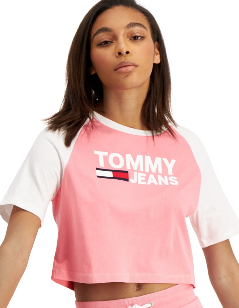 Tommy Jeans Women's Fused Logo Baseball T-Shirt Assorted Size Small
