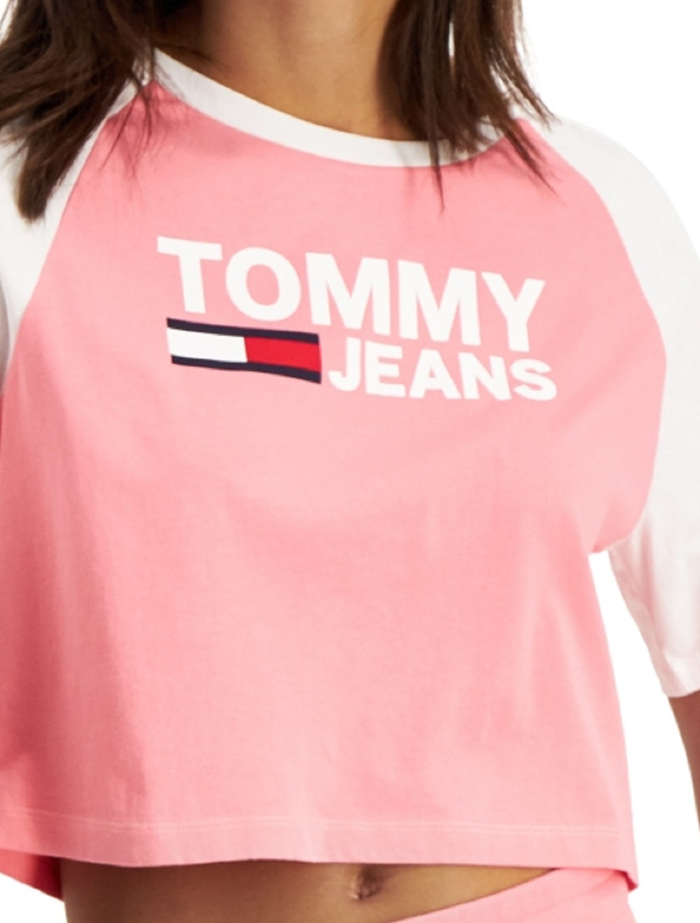 Tommy Jeans Women's Fused Logo Baseball T-Shirt Assorted Size Small
