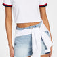 Tommy Jeans Women's Flag Patch Cropped T-Shirt White Size Large