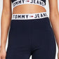 Tommy Jeans Women's Logo Waist Bike Shorts Blue Size Medium