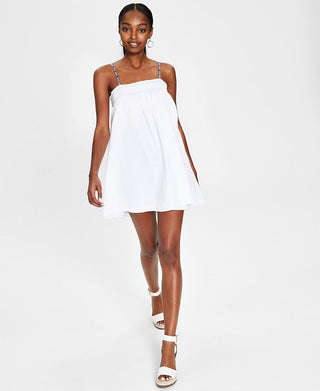 Tommy Jeans Women's Cotton Crinkle Cami Dress White Size Medium