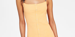 Tommy Jeans Women's Ribbed Sleeveless Dress Orange Size Large