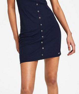 Tommy Jeans Women's Ribbed Sleeveless Dress Blue Size X-Large